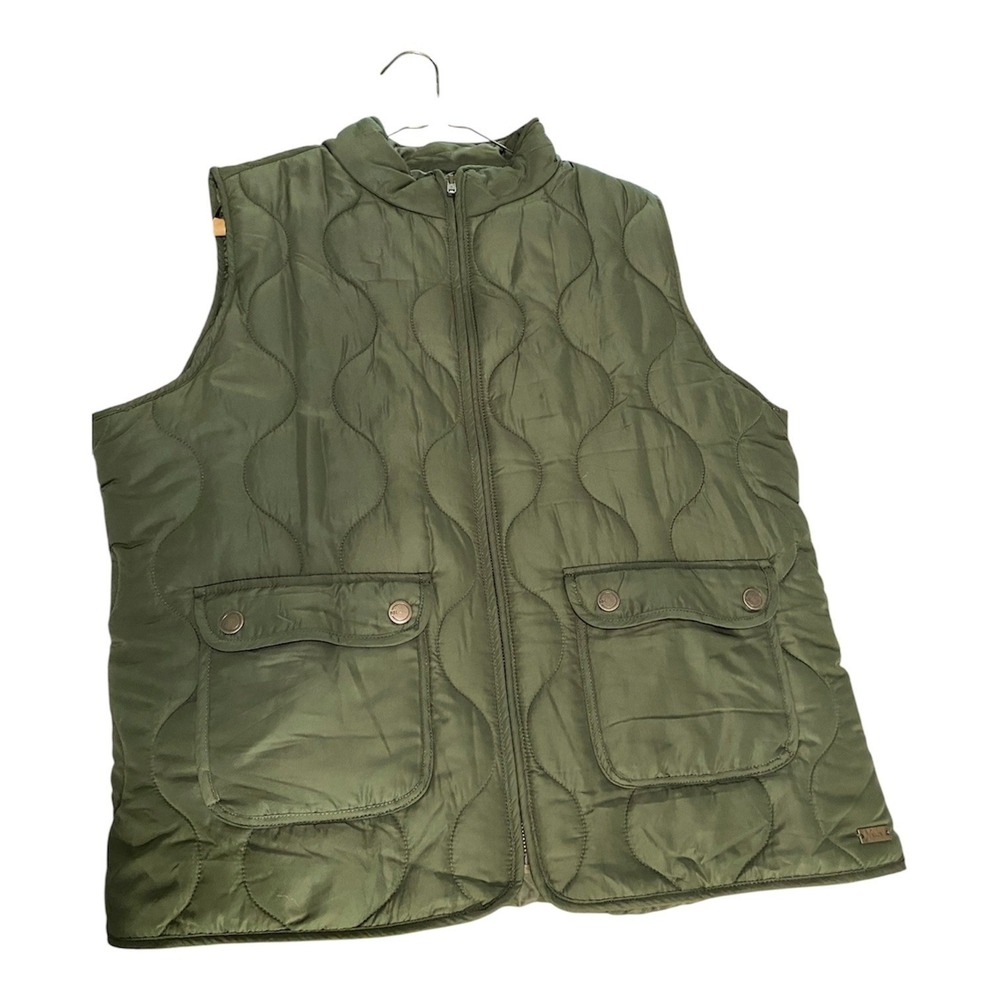 Women's Natural Reflections Puffer Vest XL. Green color.